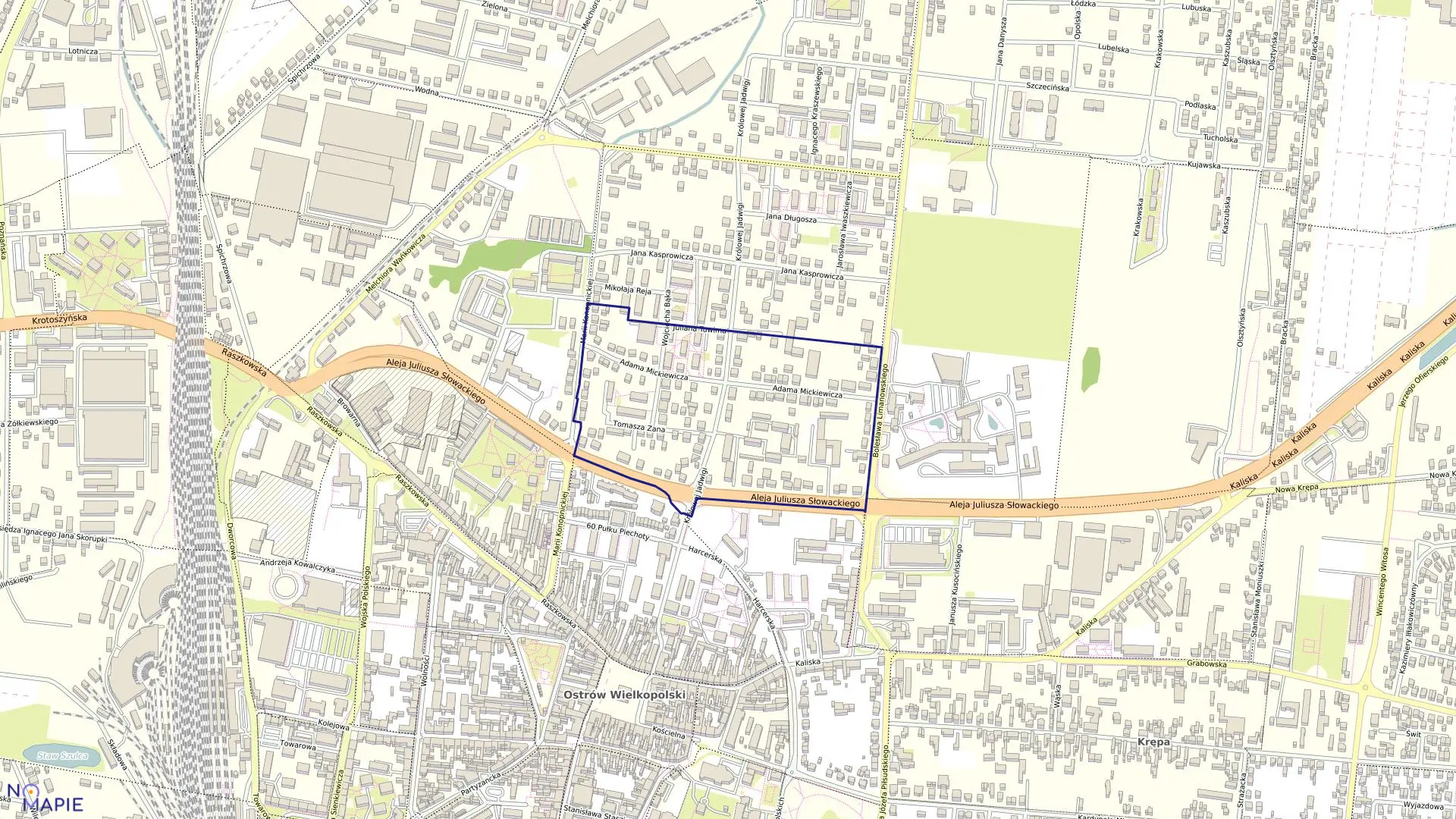 Mapa obrębu 35 w mieście Ostrów Wielkopolski