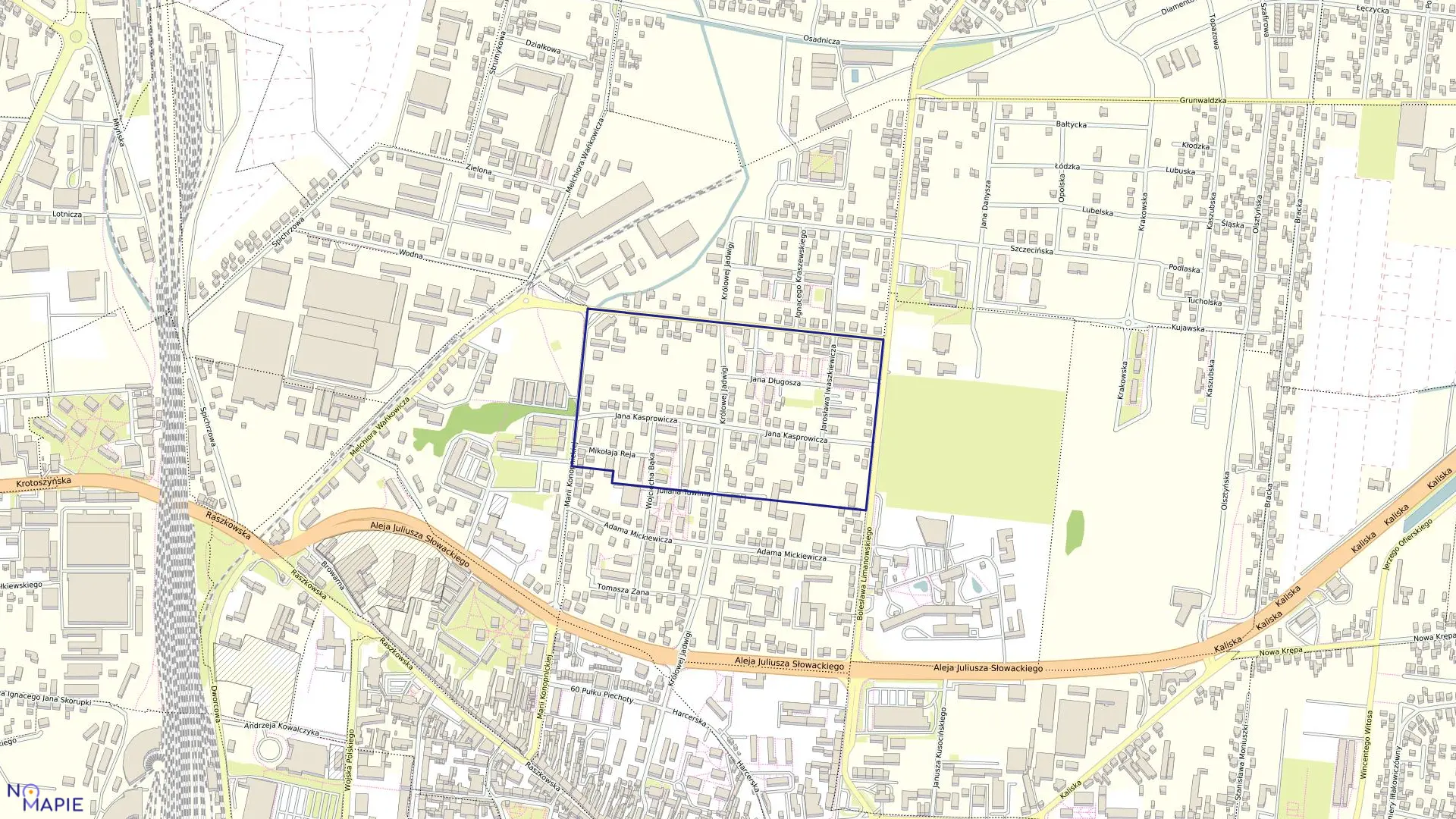 Mapa obrębu 36 w mieście Ostrów Wielkopolski