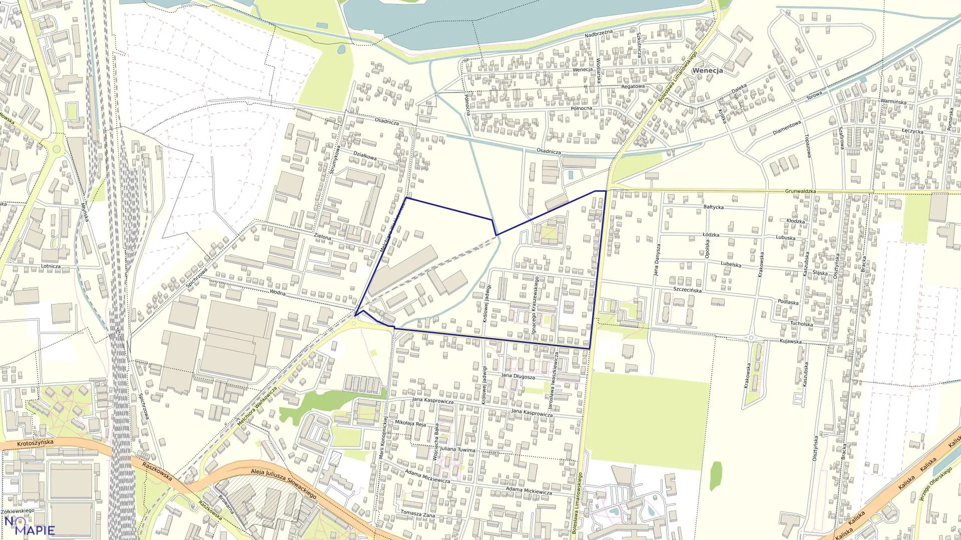 Mapa obrębu 37 w mieście Ostrów Wielkopolski