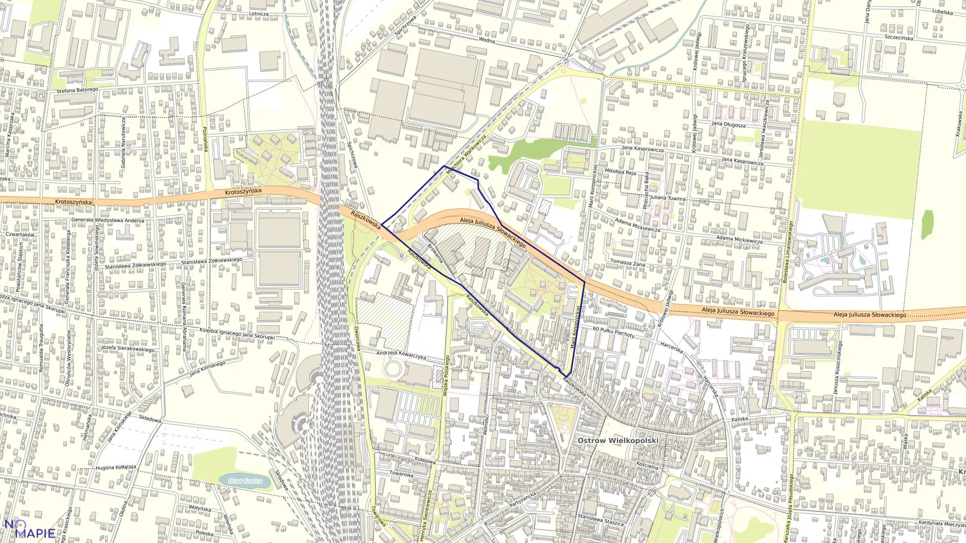 Mapa obrębu 39 w mieście Ostrów Wielkopolski