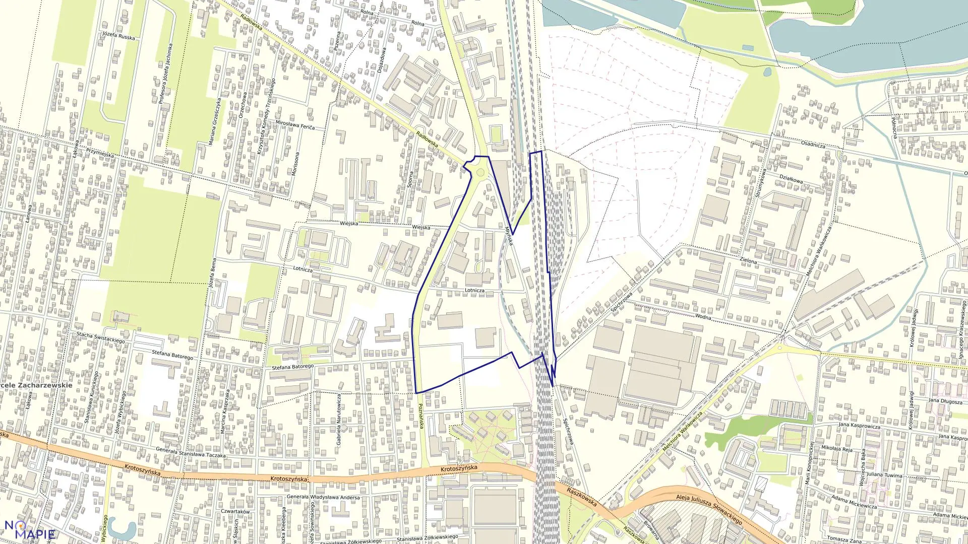 Mapa obrębu 43 w mieście Ostrów Wielkopolski