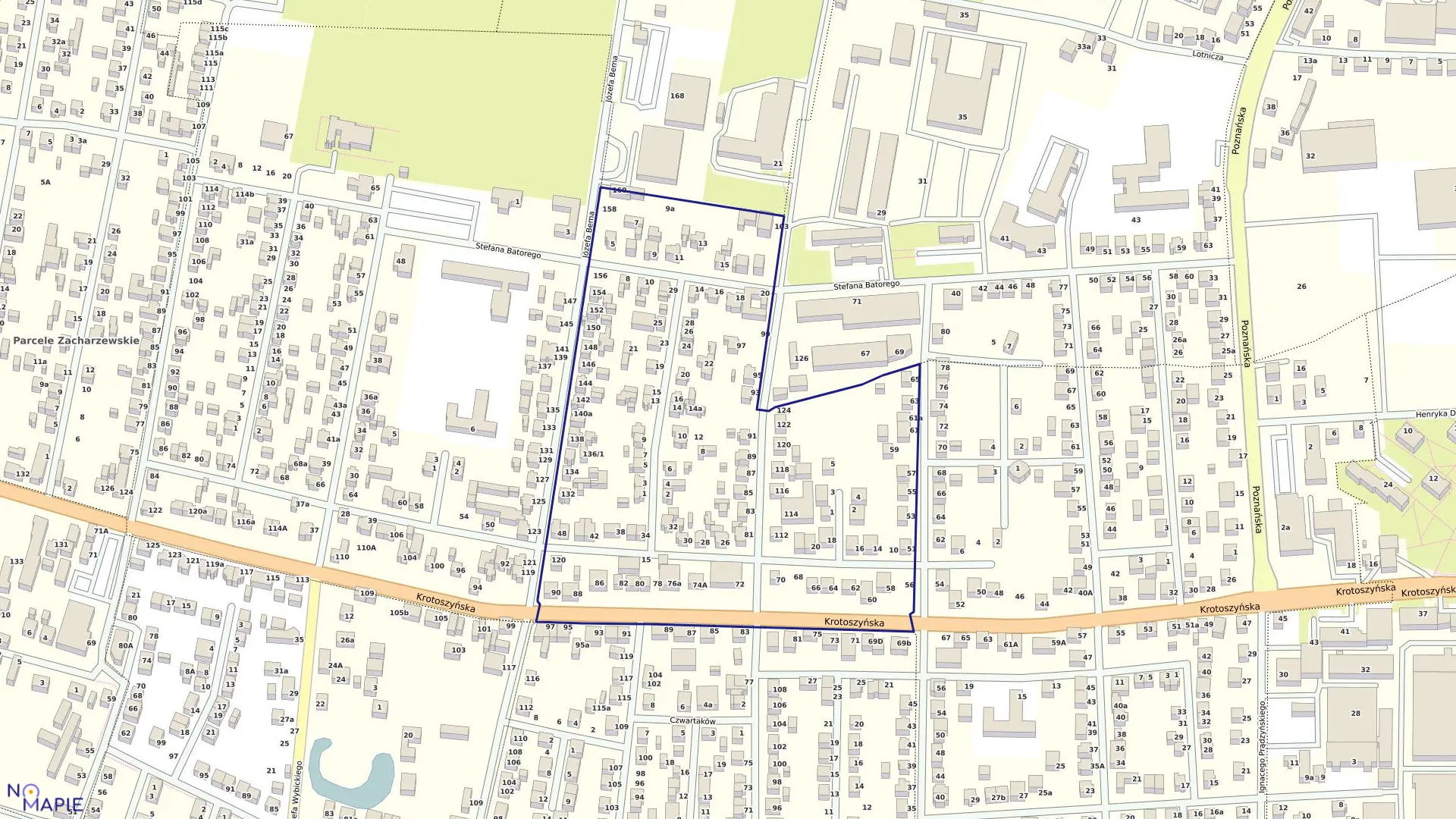 Mapa obrębu 47 w mieście Ostrów Wielkopolski