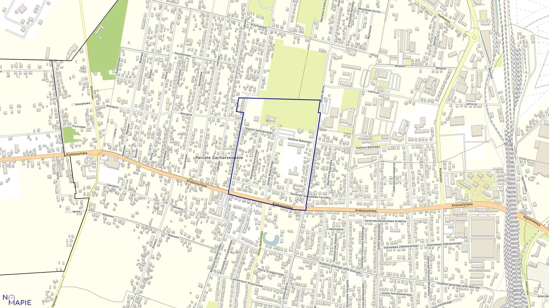 Mapa obrębu 49 w mieście Ostrów Wielkopolski