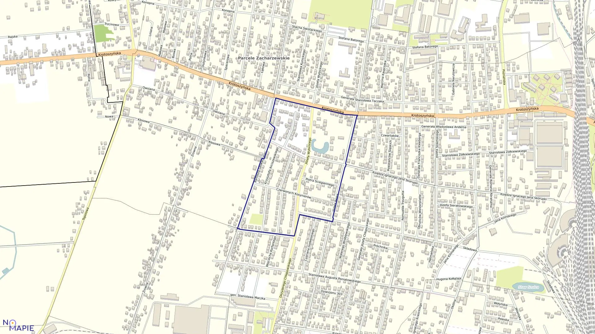 Mapa obrębu 50 w mieście Ostrów Wielkopolski