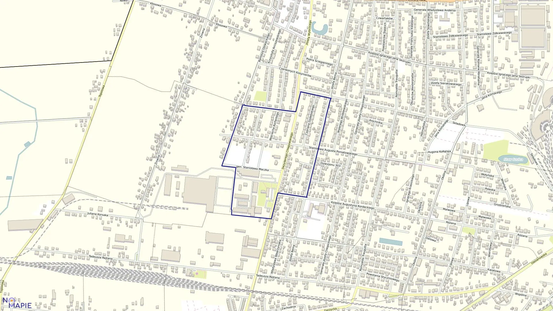 Mapa obrębu 51 w mieście Ostrów Wielkopolski