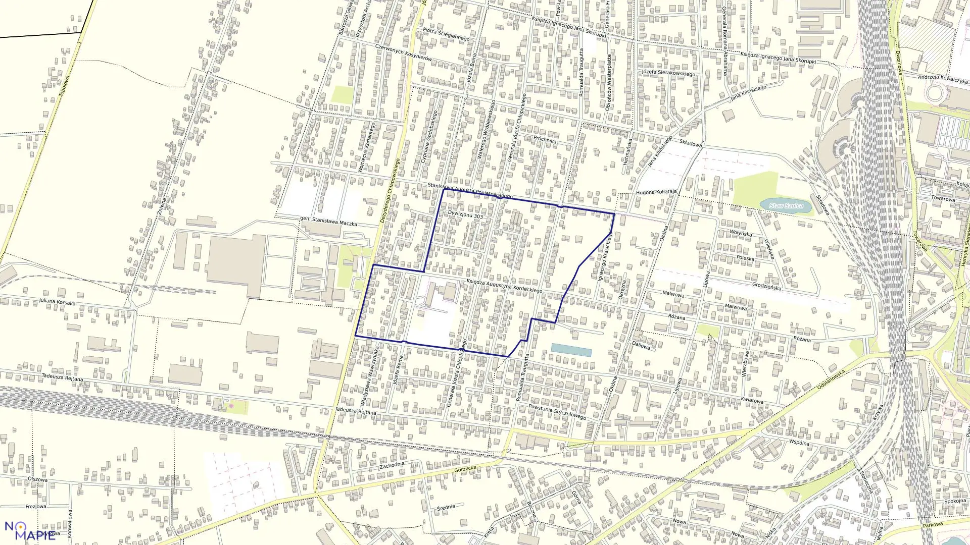 Mapa obrębu 55 w mieście Ostrów Wielkopolski