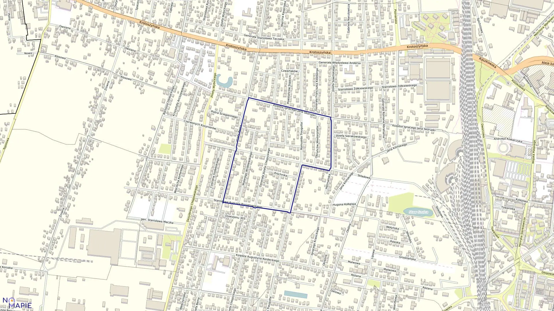 Mapa obrębu 56 w mieście Ostrów Wielkopolski