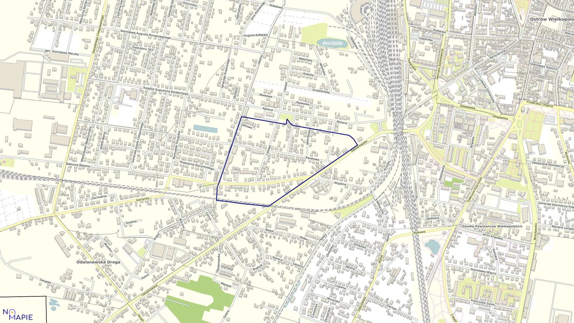 Mapa obrębu 59 w mieście Ostrów Wielkopolski