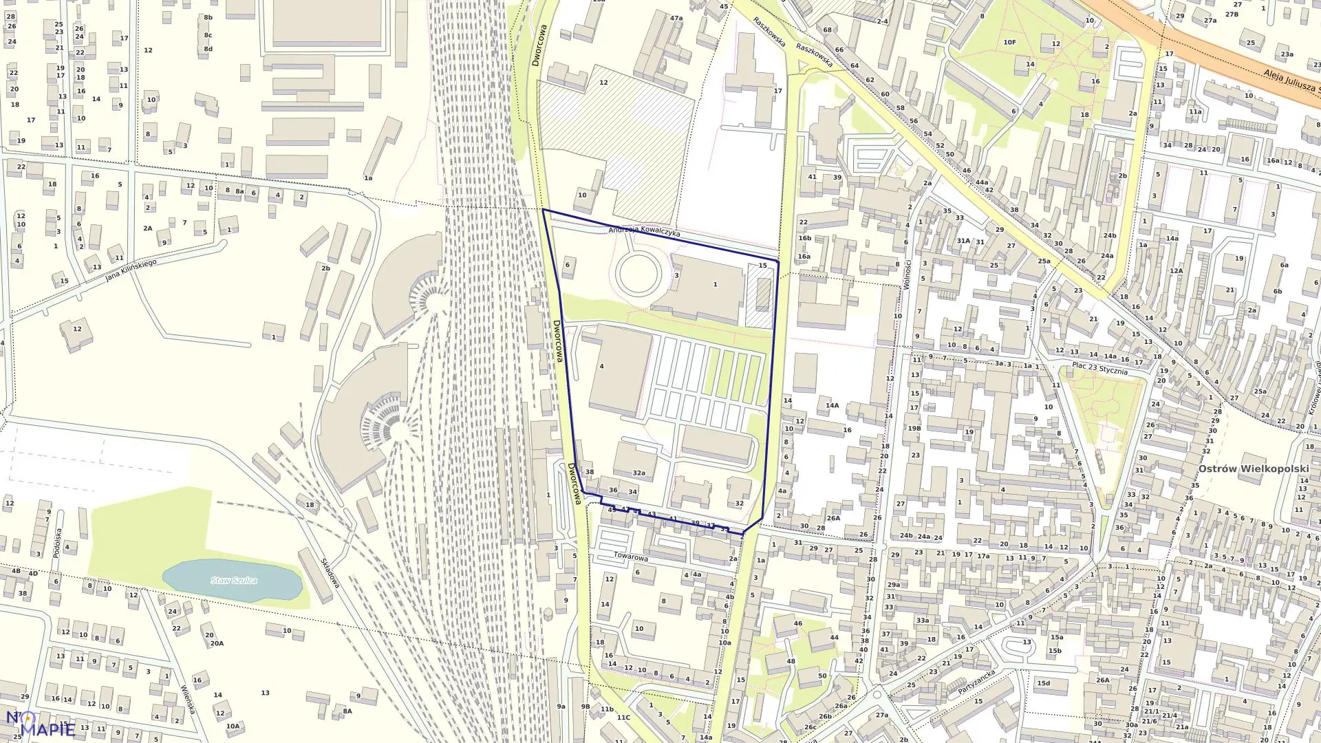 Mapa obrębu 64 w mieście Ostrów Wielkopolski