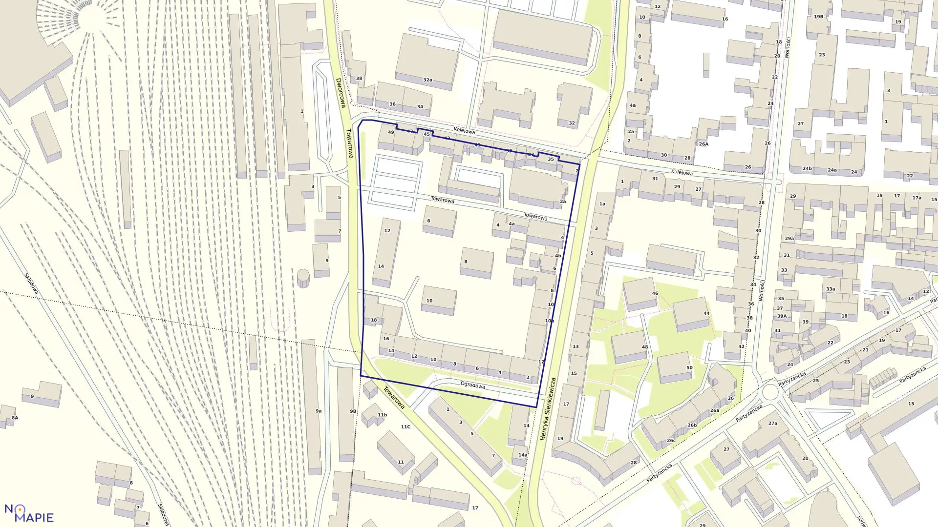 Mapa obrębu 65 w mieście Ostrów Wielkopolski