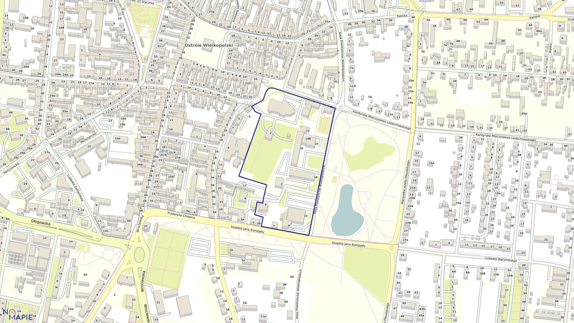 Mapa obrębu 78 w mieście Ostrów Wielkopolski