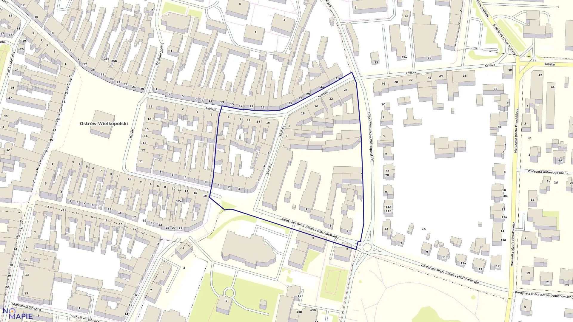 Mapa obrębu 79 w mieście Ostrów Wielkopolski