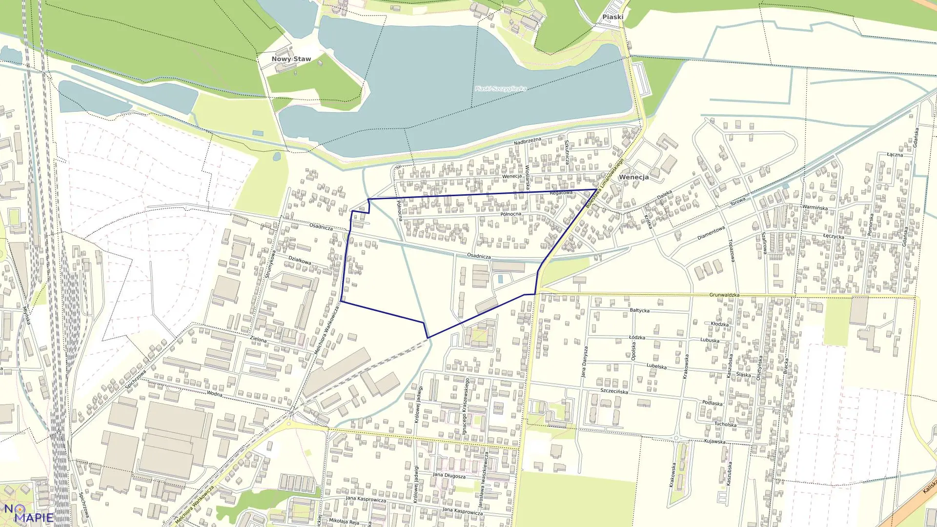 Mapa obrębu 8 w mieście Ostrów Wielkopolski