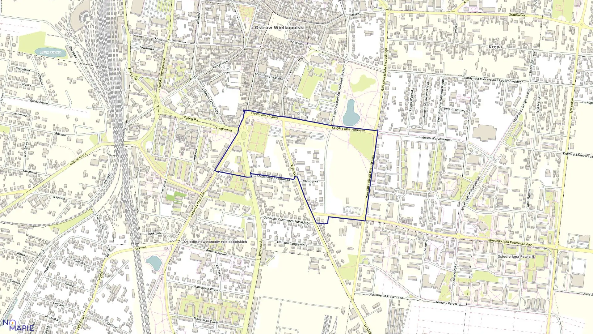 Mapa obrębu 81 w mieście Ostrów Wielkopolski