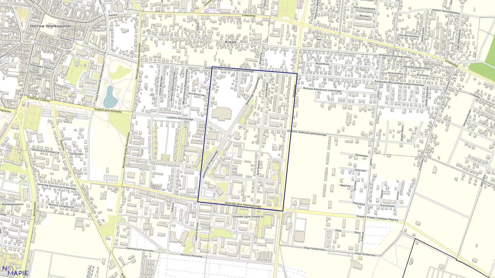 Mapa obrębu 83 w mieście Ostrów Wielkopolski