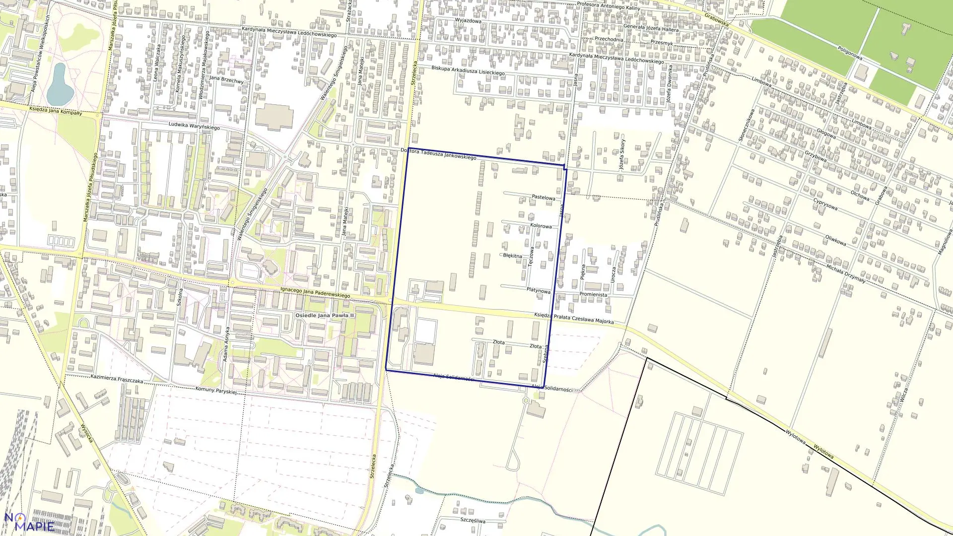 Mapa obrębu 85 w mieście Ostrów Wielkopolski