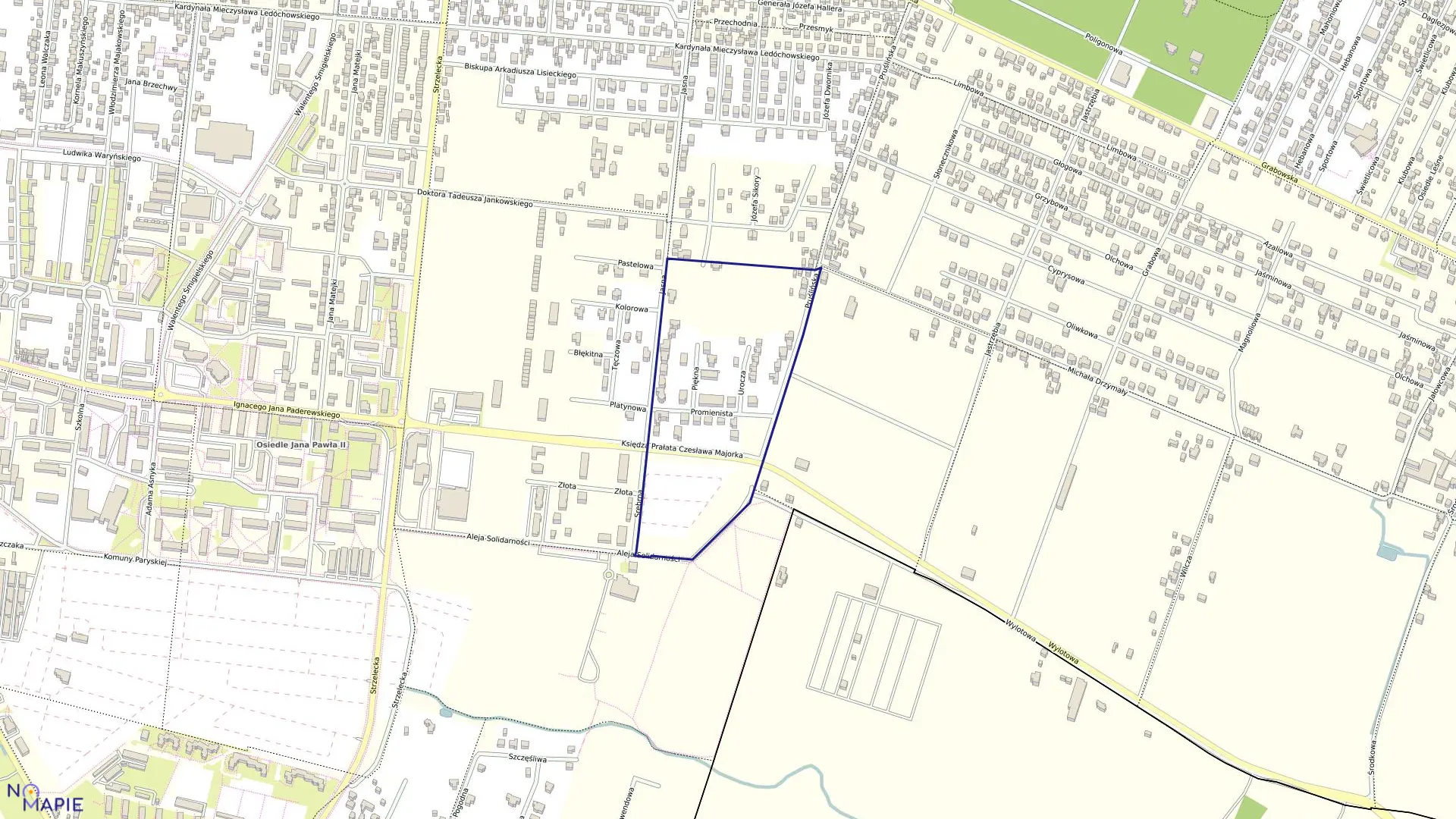 Mapa obrębu 87 w mieście Ostrów Wielkopolski