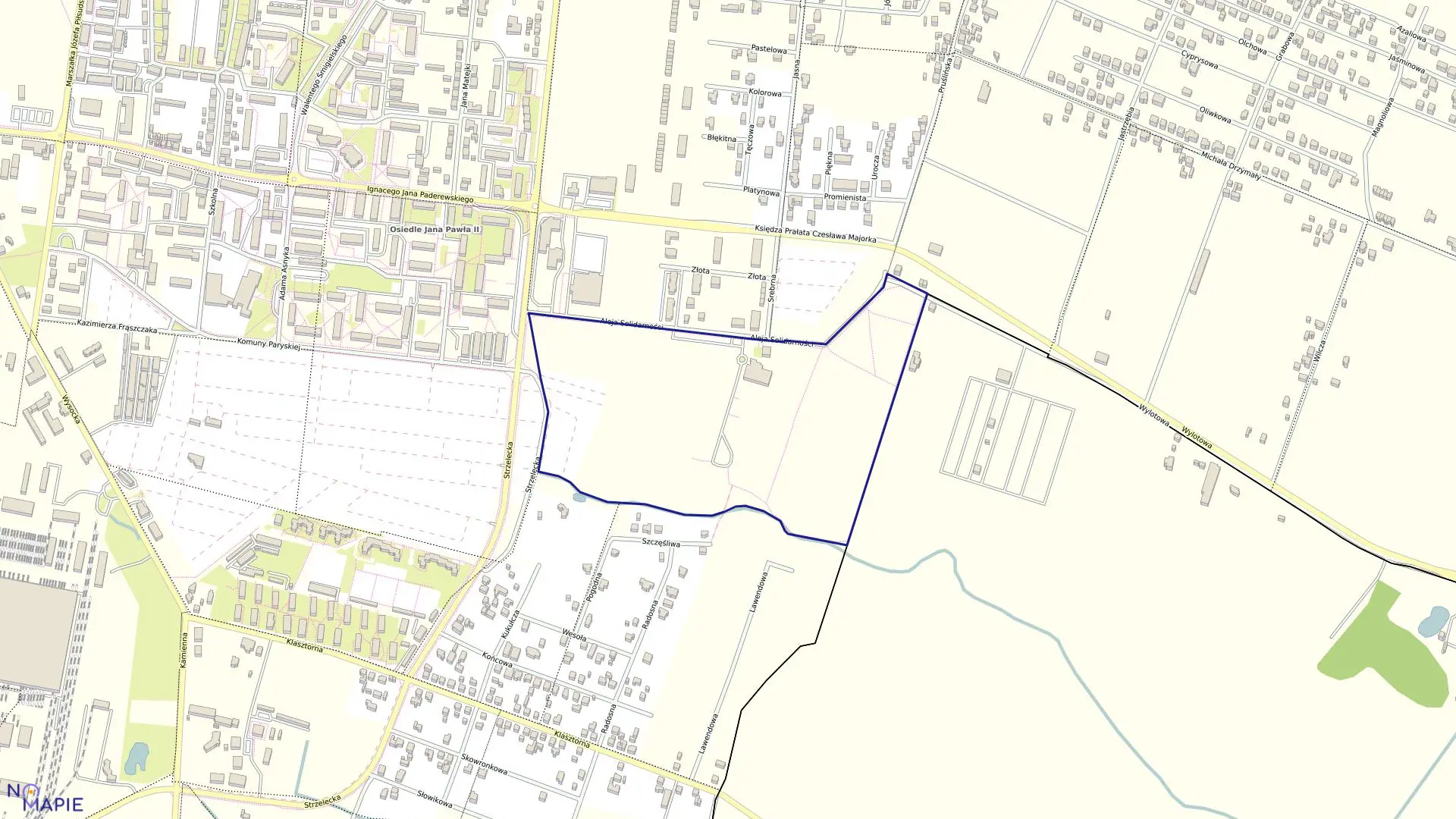 Mapa obrębu 89 w mieście Ostrów Wielkopolski