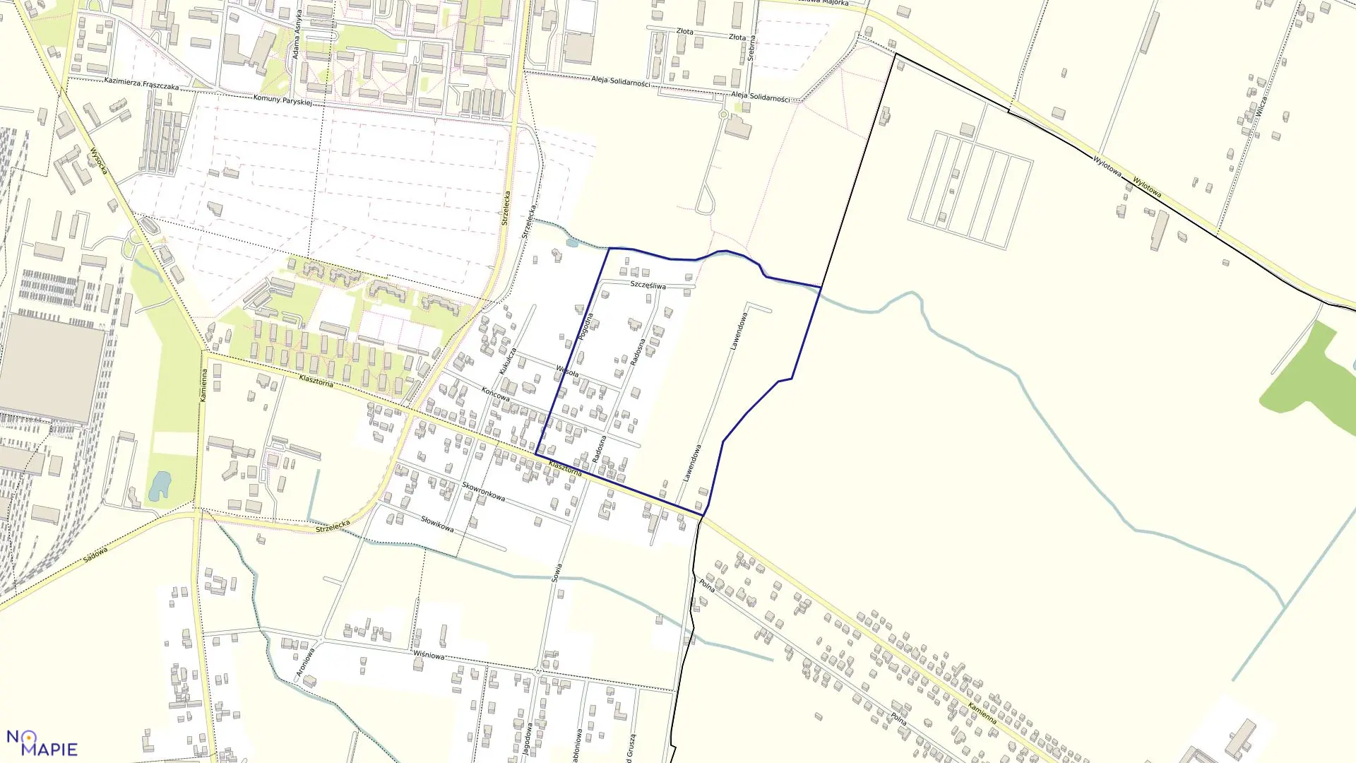 Mapa obrębu 90 w mieście Ostrów Wielkopolski