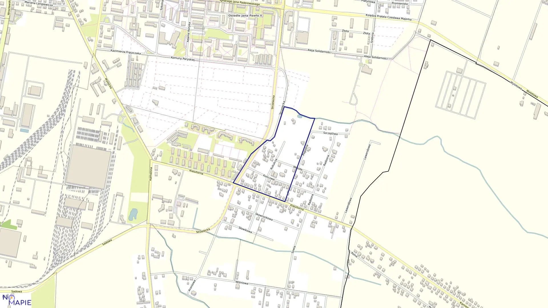 Mapa obrębu 91 w mieście Ostrów Wielkopolski